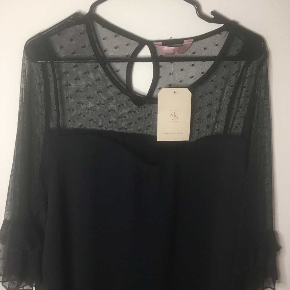 Sheer top black dress